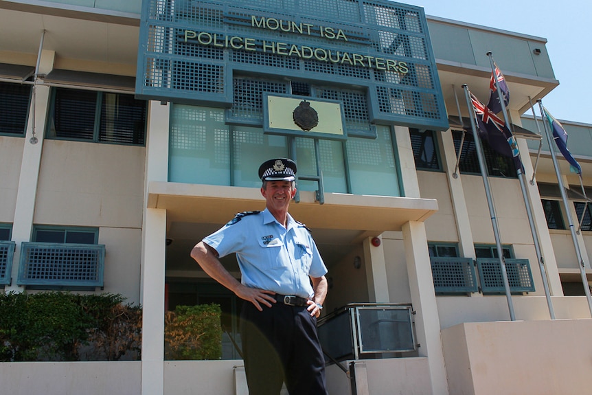 Superintendent Russell Miller in front of the Mount Isa police station