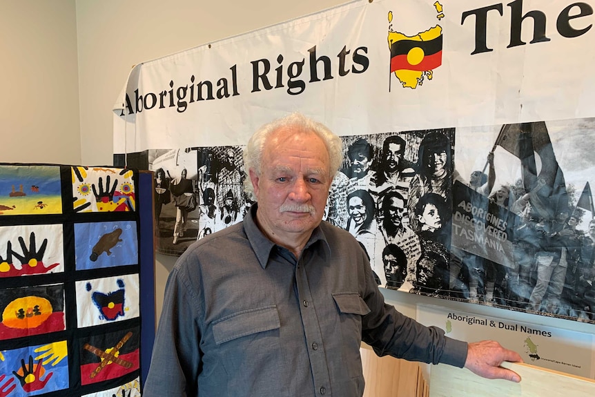 Tasmanian Aboriginal lawyer Michael Mansell in office.