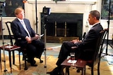 Kerry O'Brien (left) interviews US President Barack Obama
