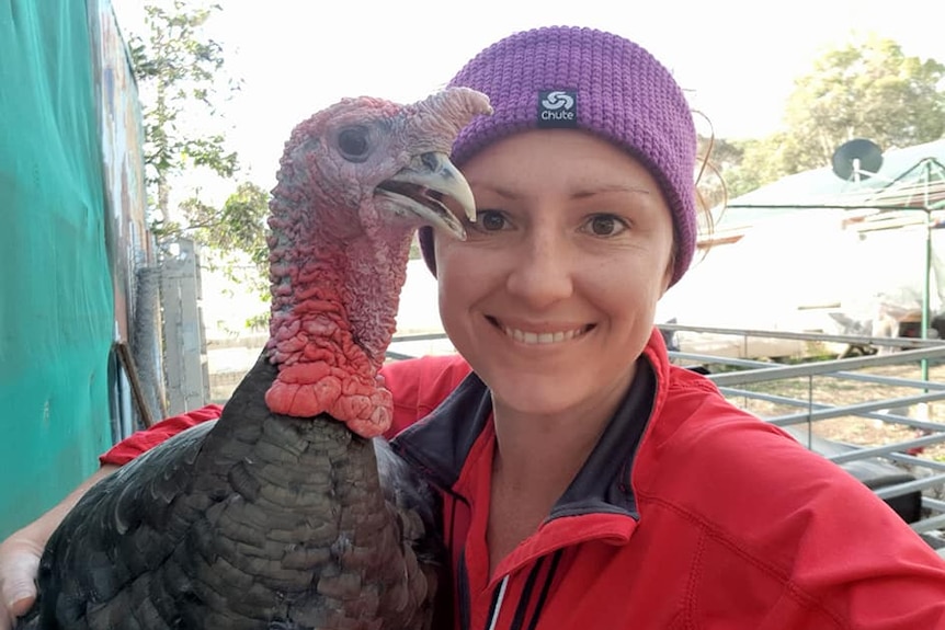 Lyndsey Sumpton with a prized turkey
