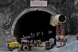 View of the entrance of a collapsed tunnel.