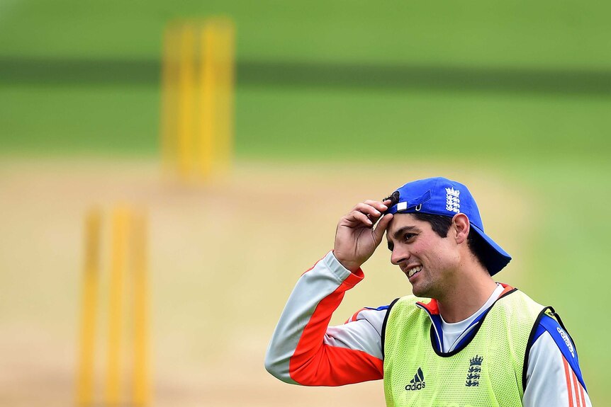 Alastair Cook at England training at Edgbaston