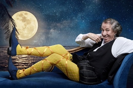Geoffrey Rush in costume as Malvolio, the character from Shakespeare's Twelfth Night.