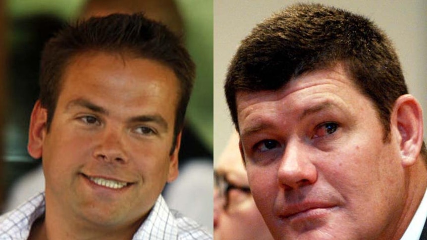 Lachlan Murdoch (left) and James Packer.