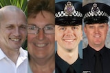 Four police officers who were killed in a highway crash in Melbourne.