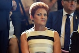 One Nation party leader Pauline Hanson attends the White Ribbon Day breakfast event