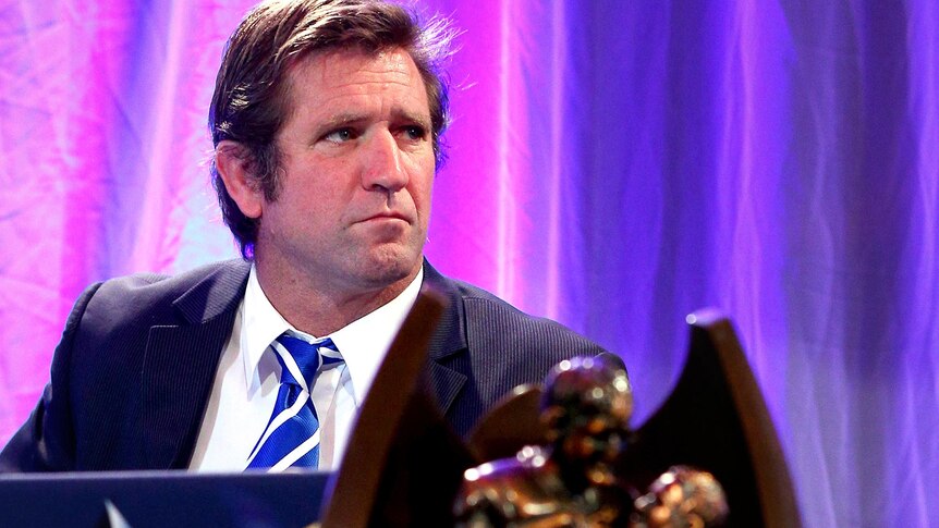 Des Hasler looks on during the 2012 NRL Grand Final breakfast.
