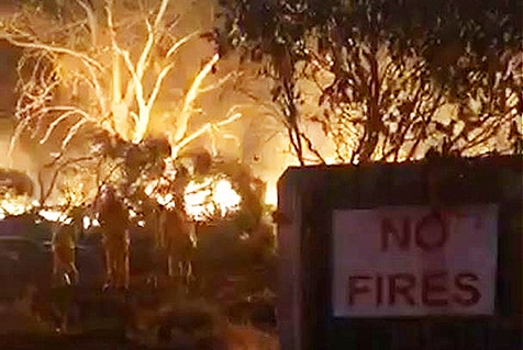 TFS performing a back burning operation near the Great Lake Hotel, Miena, to protect against nearby bushfires, January 2019.