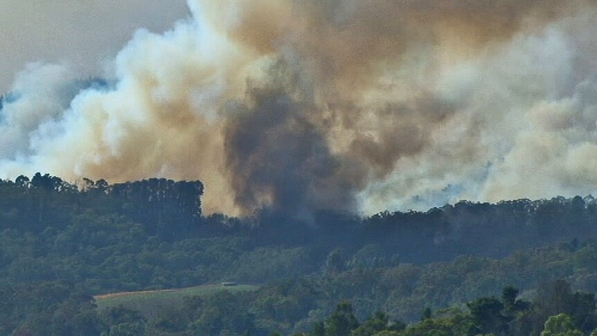 Smoke from the Adelaide hills blaze