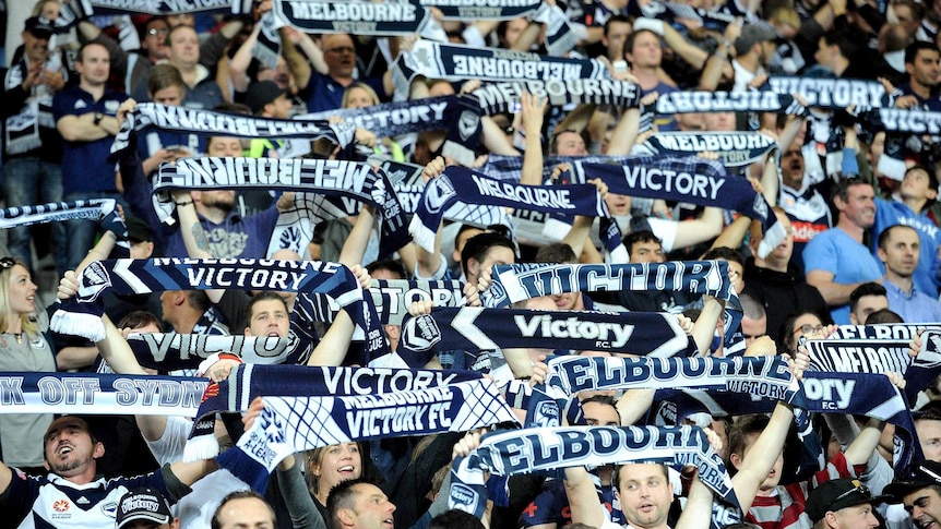 Melbourne Victory fans celebrate