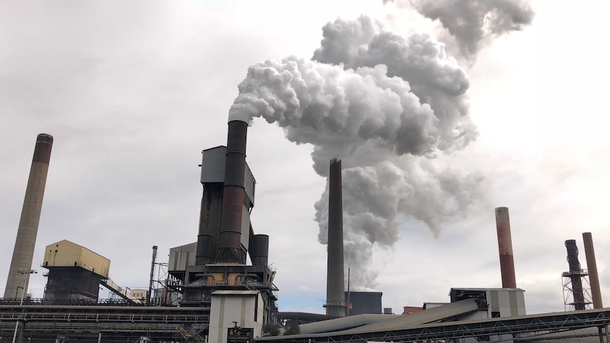 The Bluescope steelworks at Port Kembla near Wollongong.