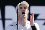 Andy Murray yells during loss to Mischa Zverev