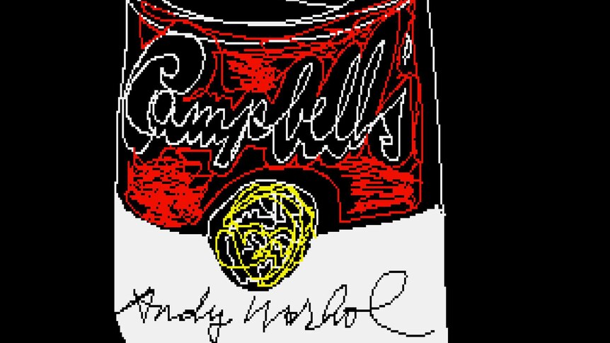 Campbell's (1985) is among newly-discovered digital works created by Andy Warhol on an Amiga computer in 1985.