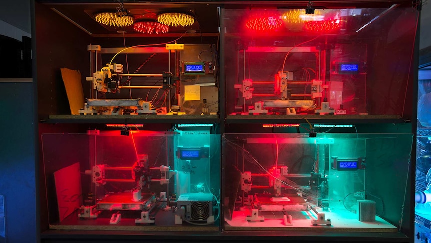 3D printers built by the volunteers at Substation 33