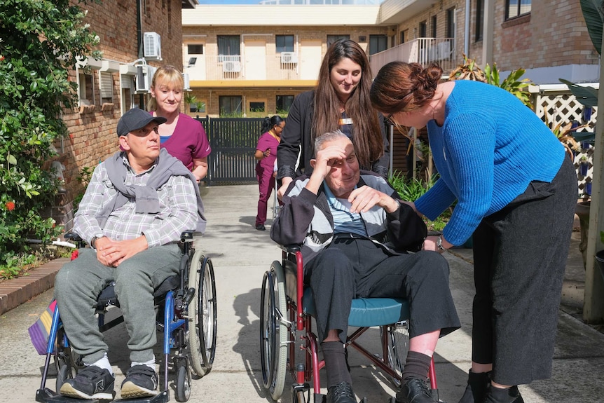 The students looking after the residents.