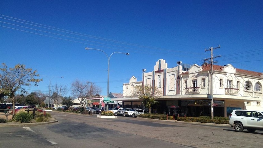 A pub sits on the corner of the main road of the small town of Bingara. 