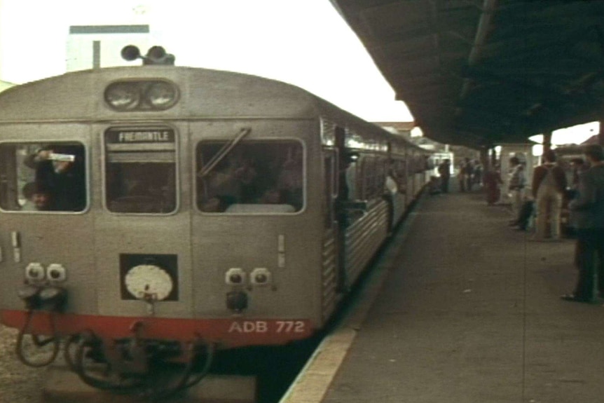 Archive footage of Fremantle passenger train