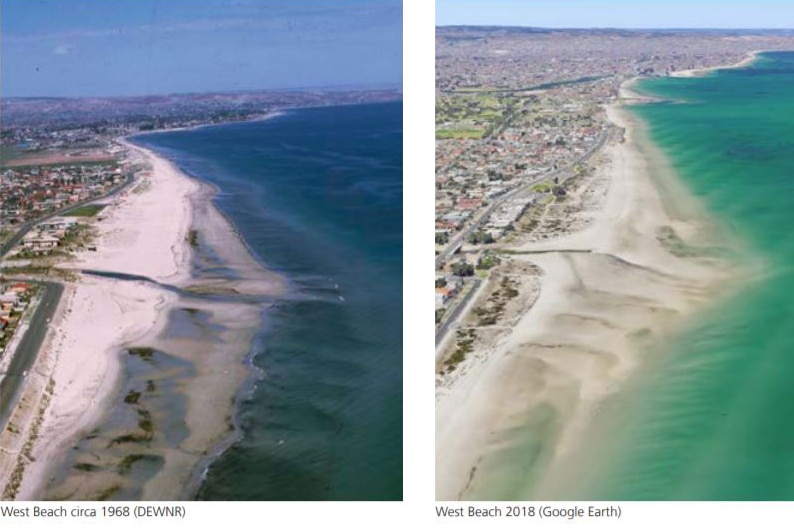 West Beach in 1968 vs 2018