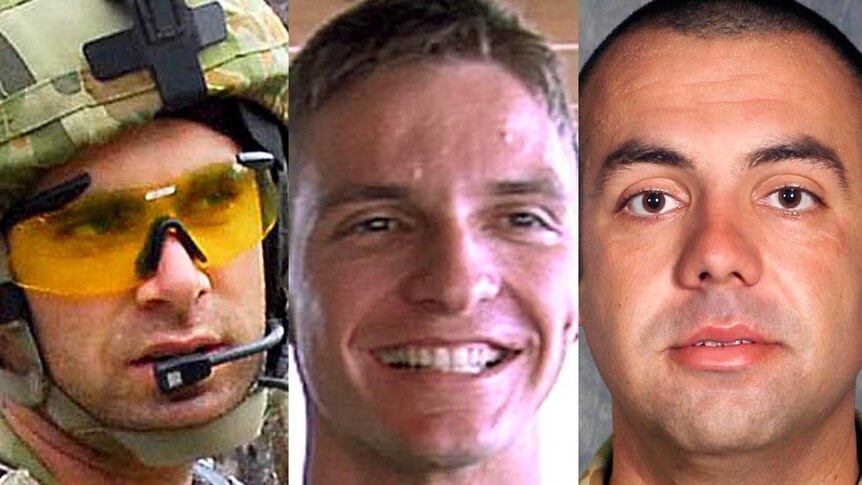 Killed: (left to right) Captain Bryce Duffy, Corporal Ashley Birt and Lance Corporal Luke Gavin.
