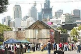 A memorial service for TJ Hickey in Redfern at 'the block'.