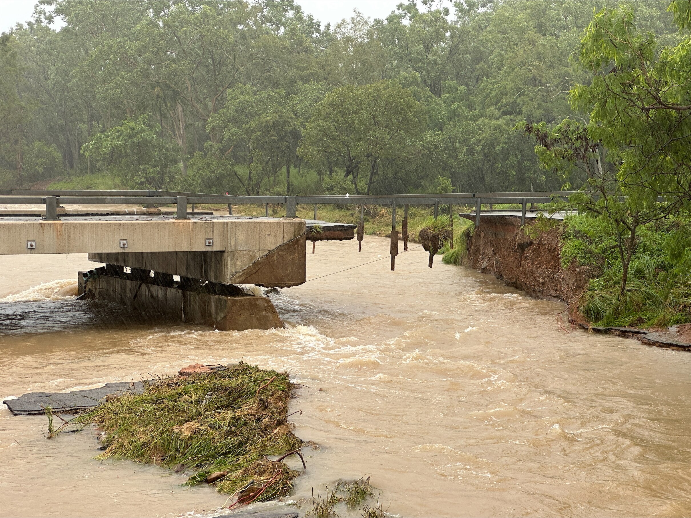 A bridge collapsed