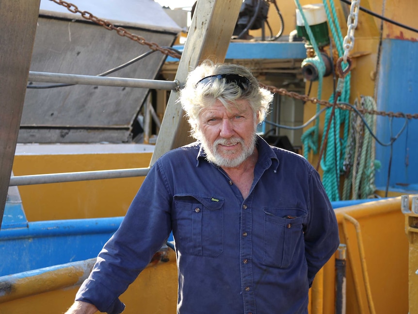 John Palmer from WA Seafood Exporters standing on one of the company's prawn trawlers.