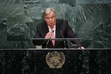Antonio Guterres addresses the UN General Assembly.