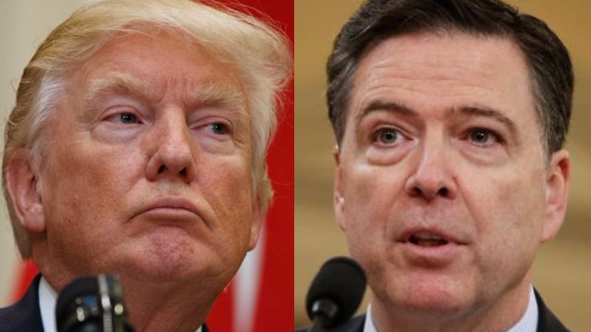 A composite image of Donald Trump and James Comey.