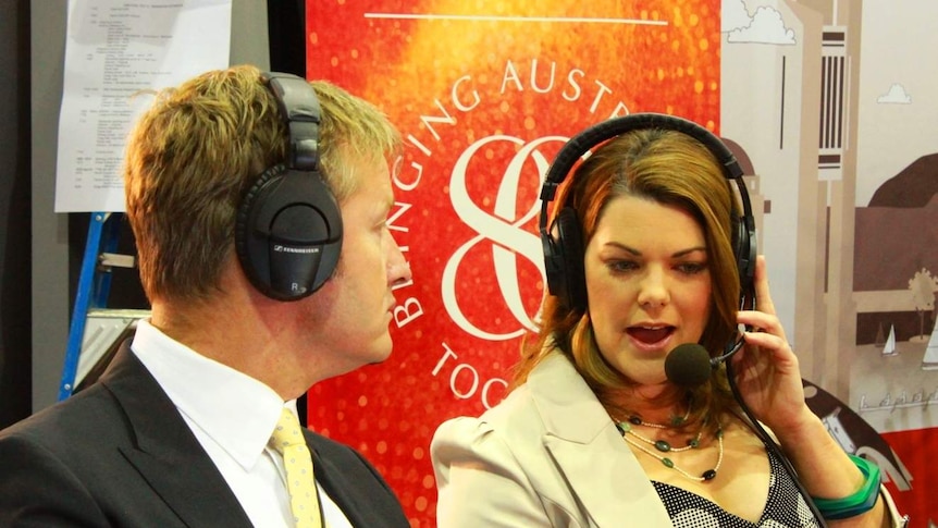 Greens senator Sarah Hanson Young with Ross Solly.