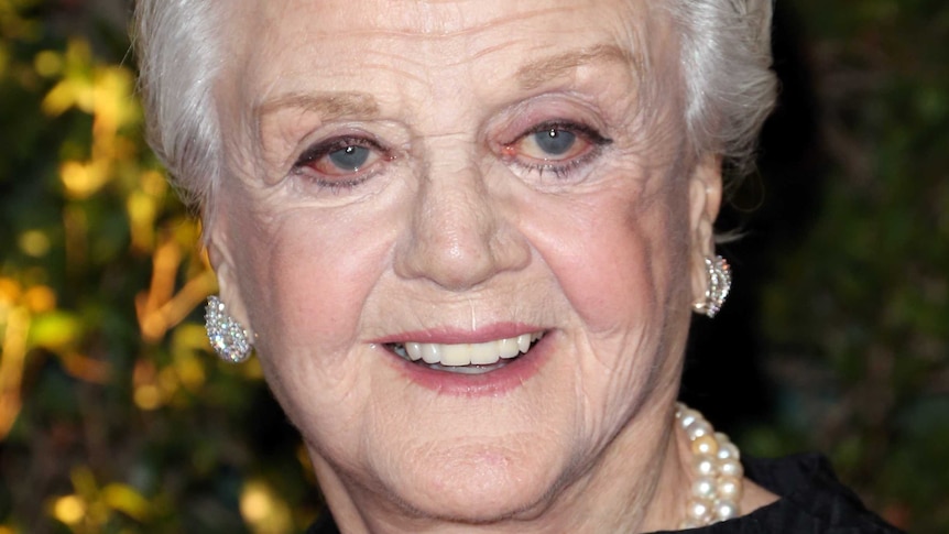 Angela Lansbury arrives at a function in Hollywood.