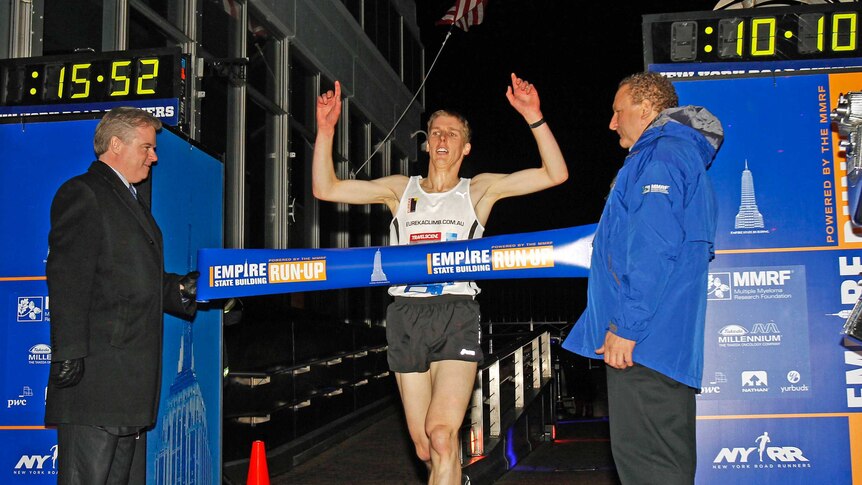 Mark Bourne wins the 36th Empire State Building Run-Up
