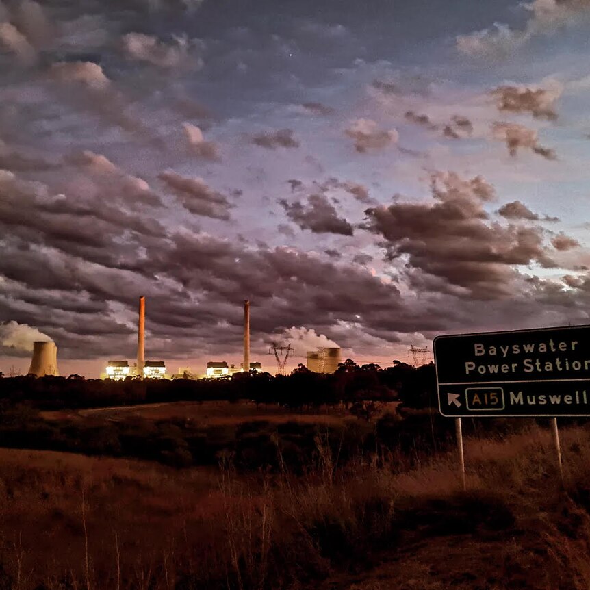 Clouds and sunset over the Bayswater Power Station 