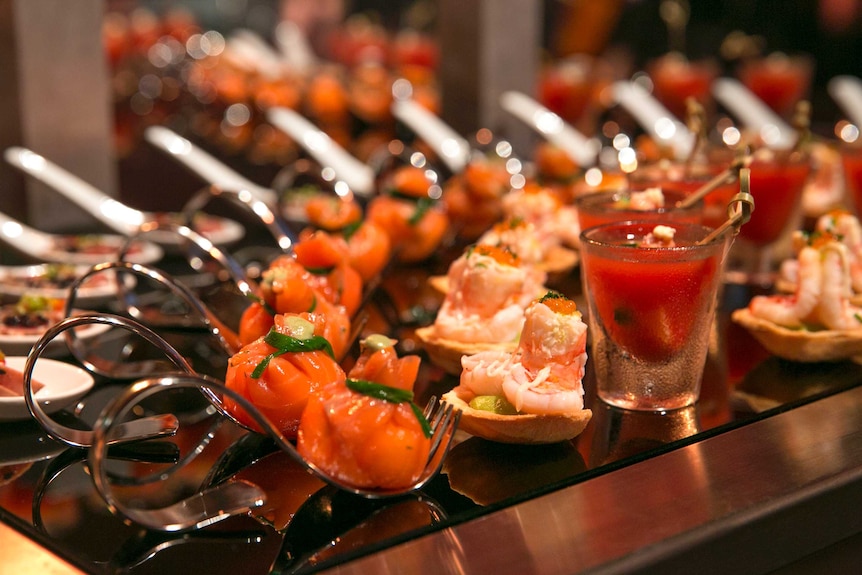 Canapes at the Brisbane Exhibition and Convention Centre.