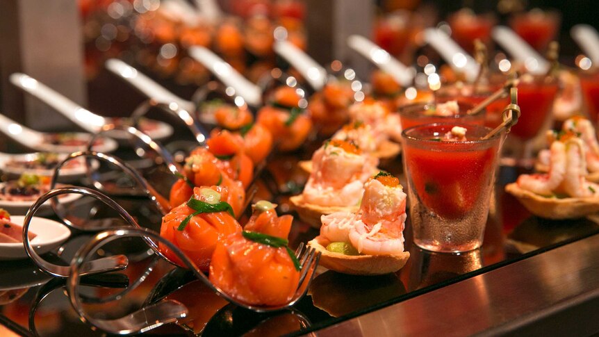 Canapes at the Brisbane Exhibition and Convention Centre.