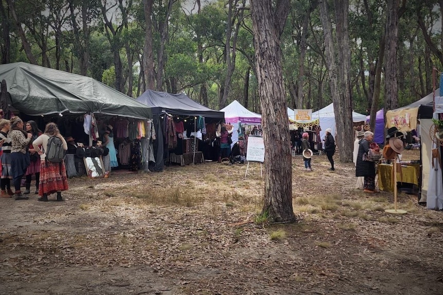 Stalls at a bush gathering event.