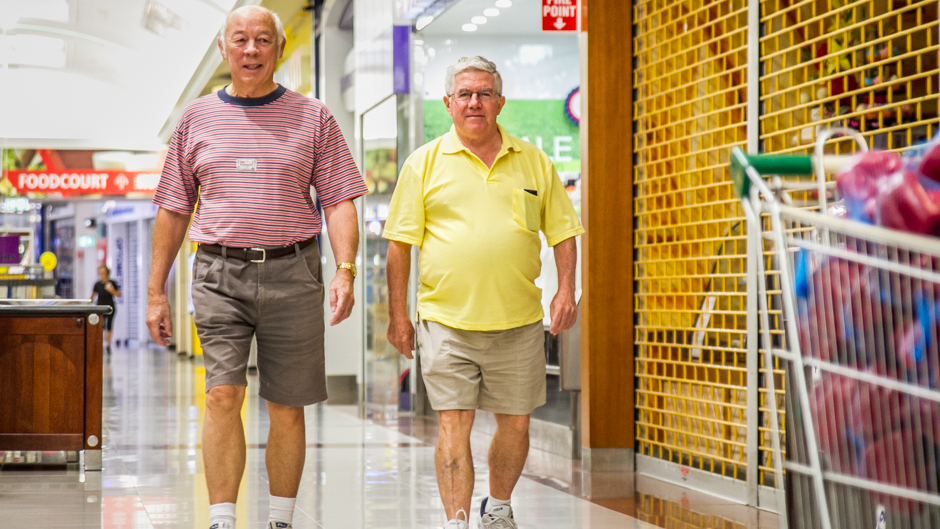 Errol Maloney and Michael Stark have been walking the centre for more than five years.