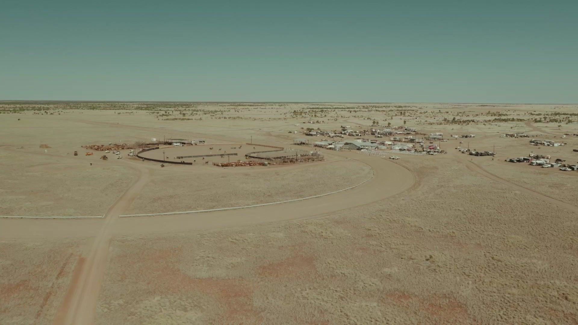 Aerial pic of a remote cattle station. 