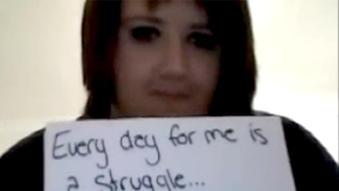 Teenager Caitlin Smith made a YouTube video warning against self-harm.