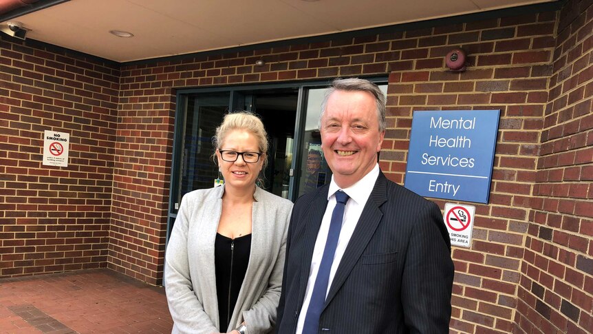 Latrobe Regional Hospital mental health unit director Cayte Hoppner with Victorian Mental Helath Minister Martin Foley