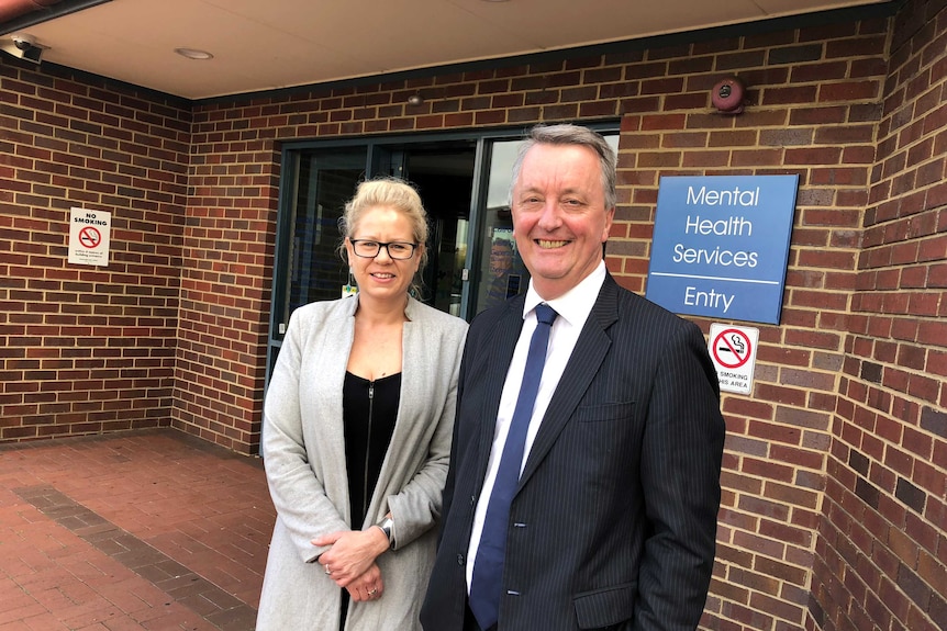 Latrobe Regional Hospital mental health unit director Cayte Hoppner with Victorian Mental Helath Minister Martin Foley