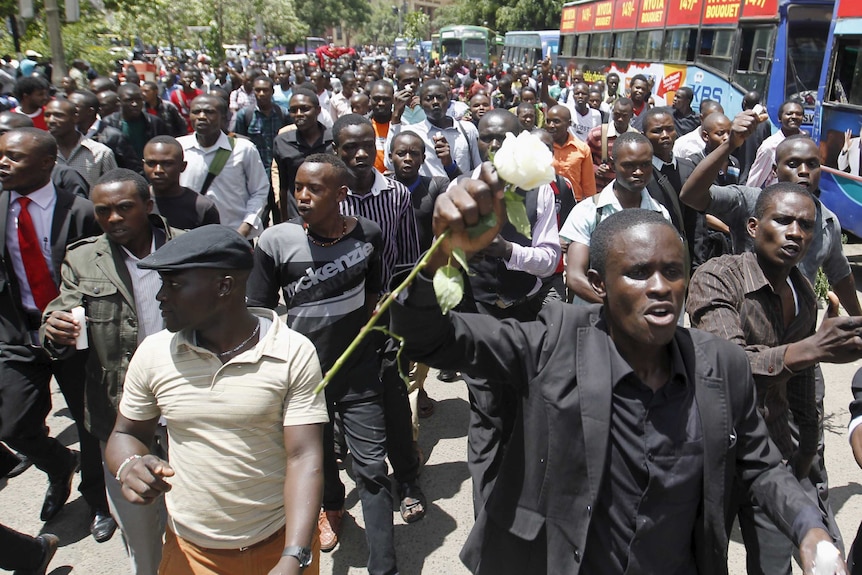 Kenyan students rally in Nairobi calling for greater security