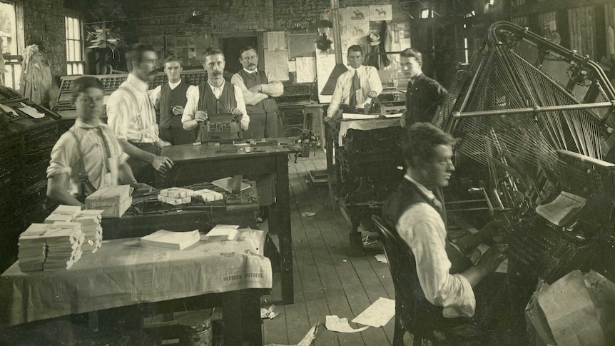 An archival photo of the Dungog Chronicle premises.