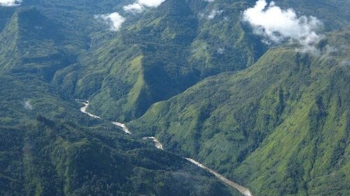 Mountains of the PNG Highlands from the air