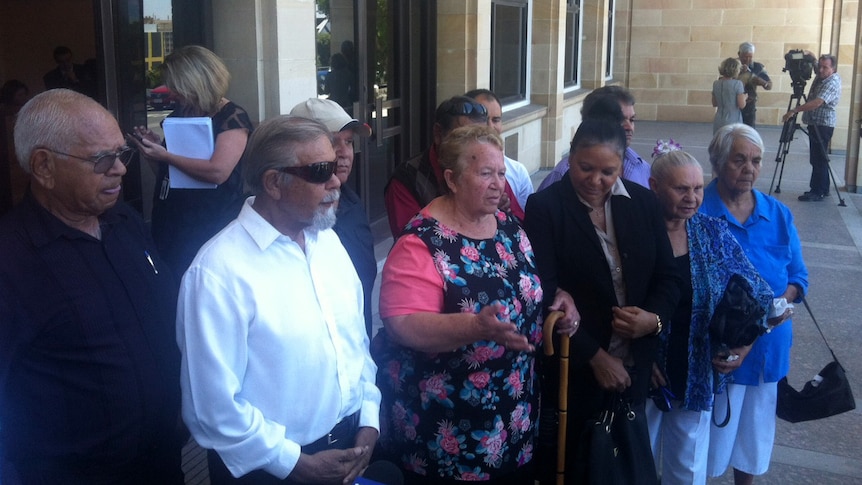 A draft Noongar native title bill drew a group of Noongar people to Parliament