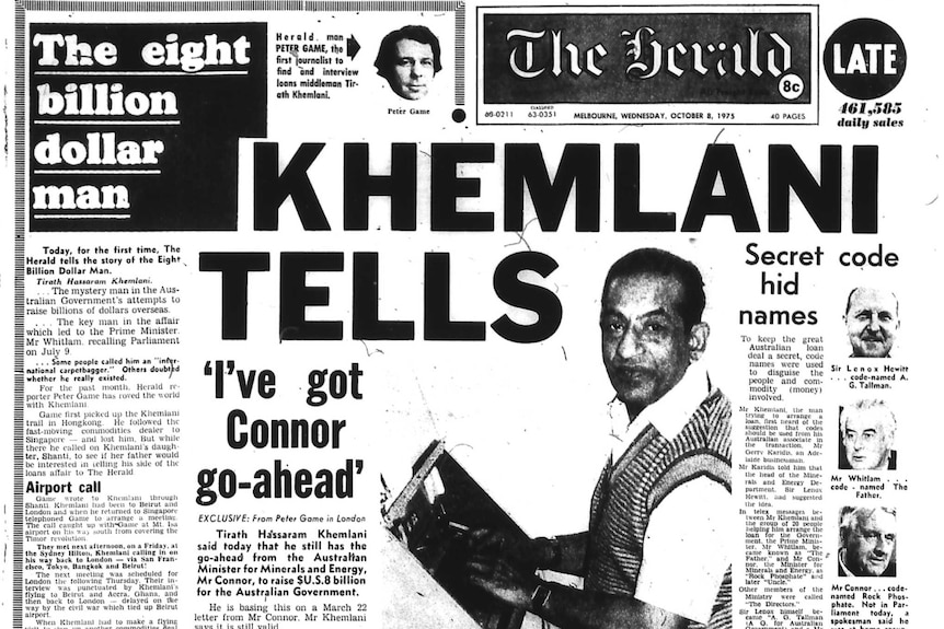 Front page with photo of Khemlani and headline "Khemlani Tells".