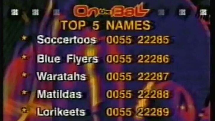 A list of team names with phone numbers next to them for television viewers to vote on