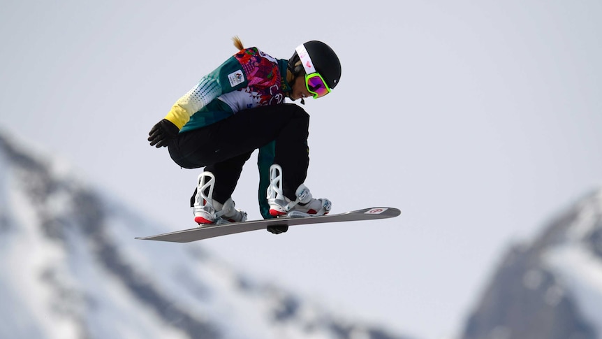 Torah Bright competes in the snowboard cross