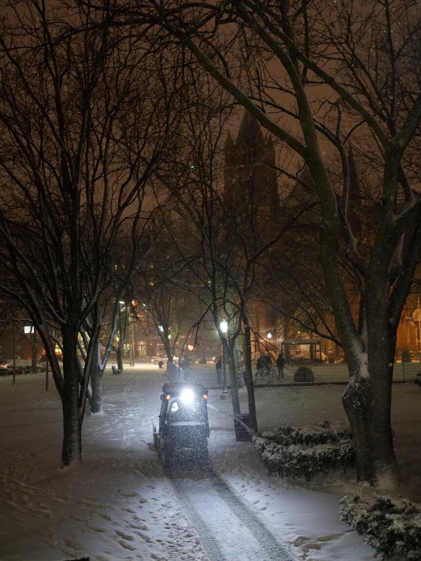 winter snow storm strikes USA