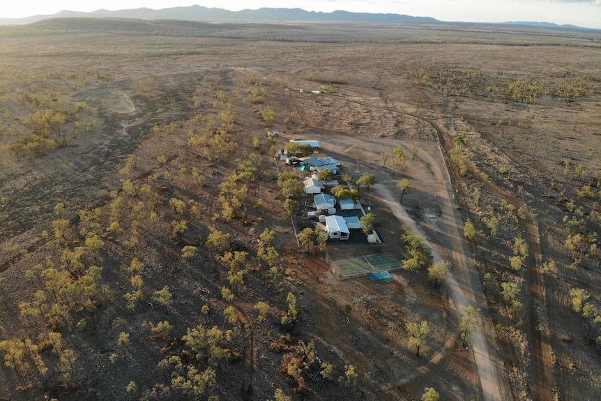 ariel shot of outback school