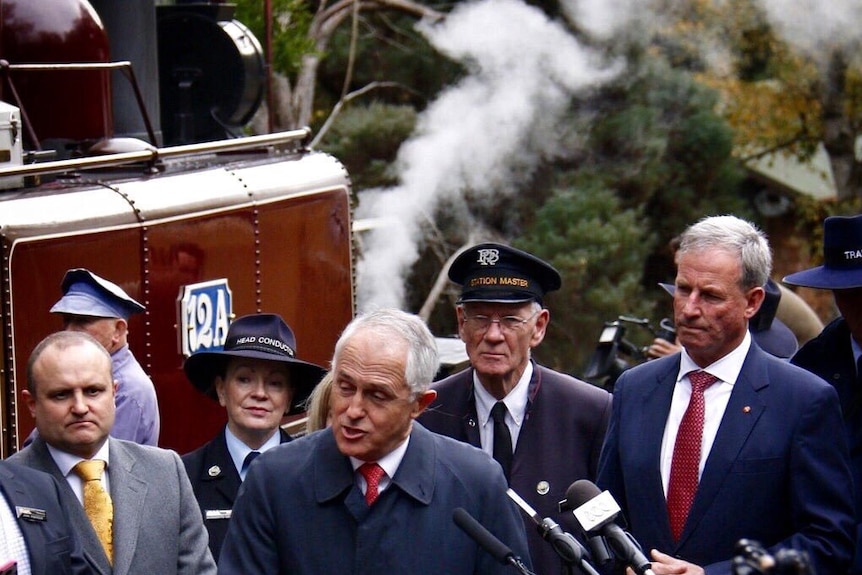 Prime Minister Malcolm Turnbull visited the Puffing Billy steam-train